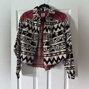 Urban Outfitters Corduroy Button Down Cropped Flannel Size S